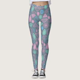 Leggings Motif d'icône de pierre gemme