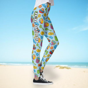 Leggings Motif d'icônes de jouets de plage