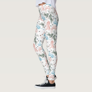 Leggings Motif d'illustration pour les chats et fils soyeux