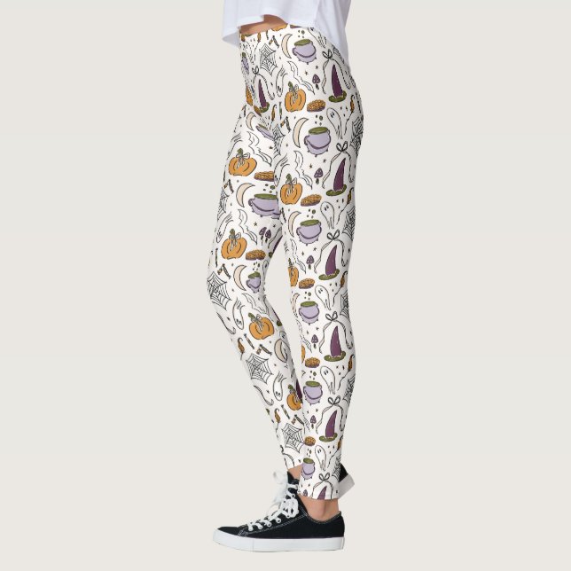 Leggings Motif d'illustrations d'Halloween (Gauche)