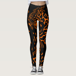 Leggings Motif d'impression d'animal orange tigre unique te