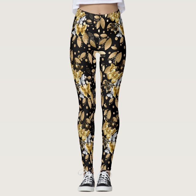 Leggings Motif d'or 06,bw Black BG (Devant)