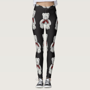 Leggings Motif d'ours de nounours, dessin au crayon, ours