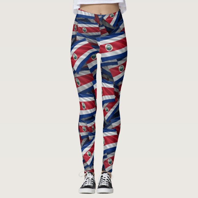 Leggings Motif du drapeau du Costa Rica (Devant)
