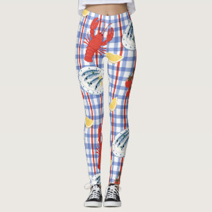 Leggings Motif du marché de fruits de mer méditerranéen (3)