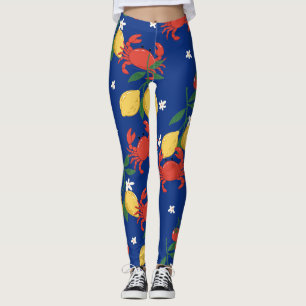 Leggings Motif du marché de fruits de mer méditerranéen (4)