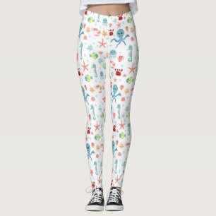 Leggings Motif du monde marin