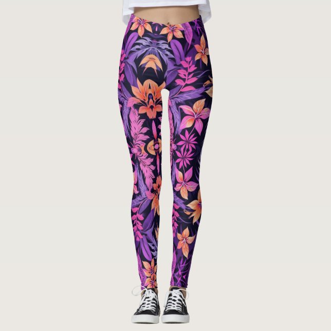 Leggings Motif du paradis hawaïen (Devant)