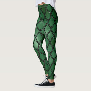 Leggings Motif du serpent serpent vert