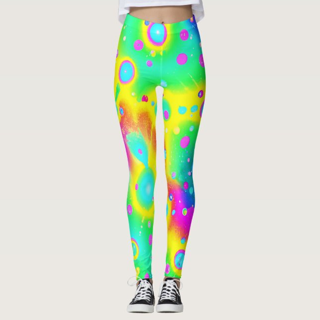Leggings Motif dynamique Neon Blaze (Devant)
