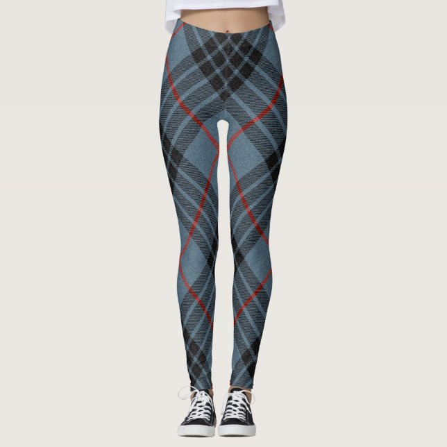 Leggings Motif écossais de MacKay Blue Tartan Plaid (Devant)