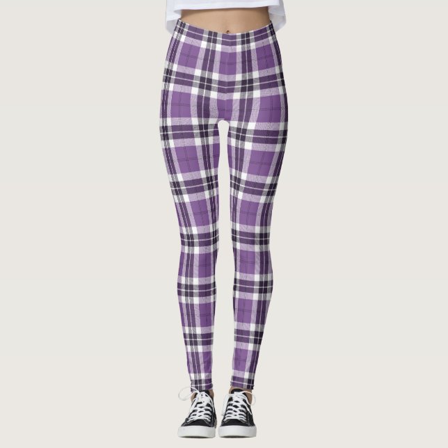 Leggings Motif écossais pourpre de kilt de plaid de tartan (Devant)