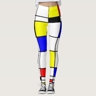 Leggings Motif élégant d'art coloré de Mondrian