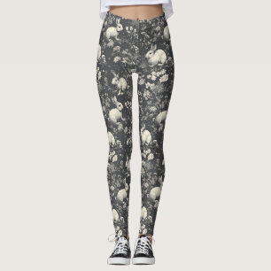 Leggings Motif élégant de toile de lapin de la forêt noire 