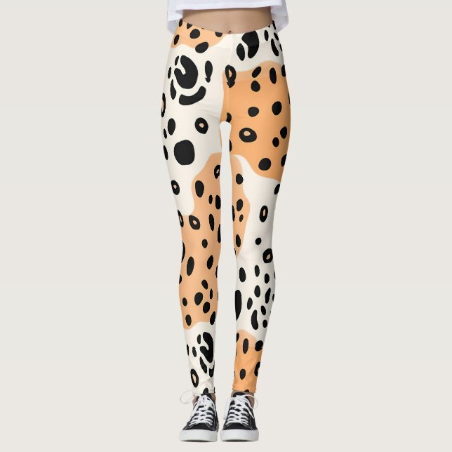 Leggings Motif Empreinte de léopard Abstrait moderne (Devant)