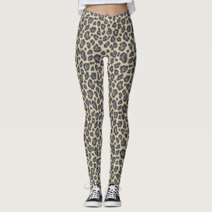 Leggings Motif Empreinte de léopard élégant