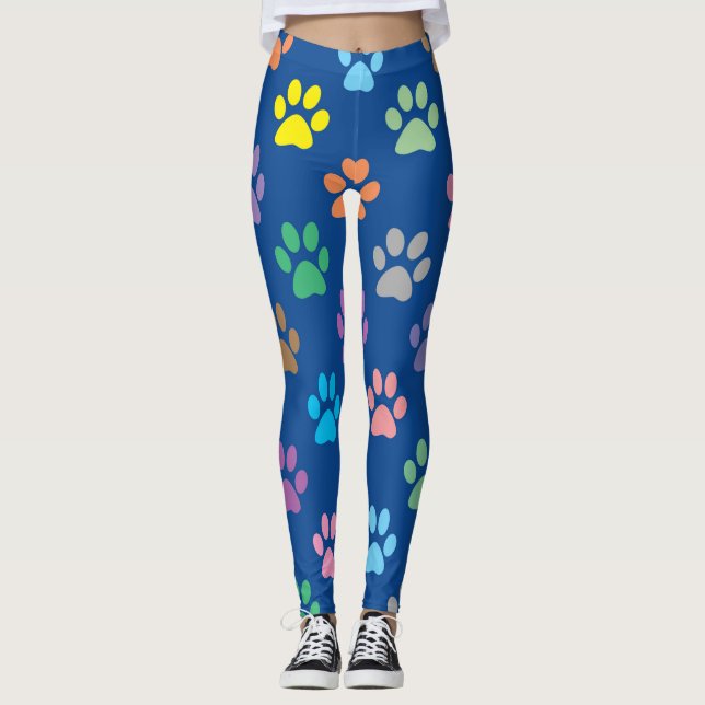 Leggings Motif empreinte de patte coloré (Devant)