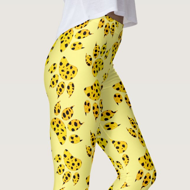 Leggings Motif Empreinte de patte Leopard (Créateur téléchargé)
