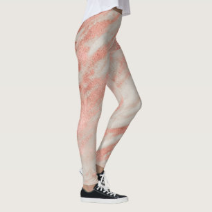 Leggings Motif en marbre Abstrait rose glam