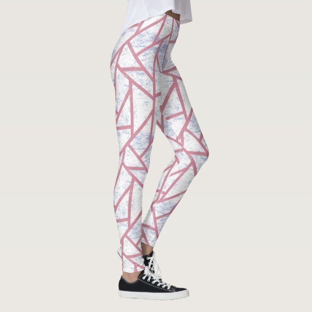 Leggings Motif en mosaïque rose et bleu (Droite)
