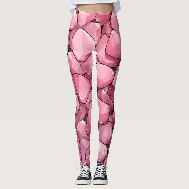 Leggings Motif en pierre rose (Devant)