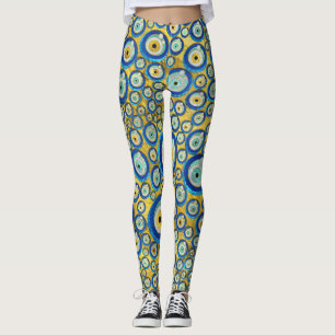 Leggings Motif en verre bleu grec d'amulette d'oeil mauvais