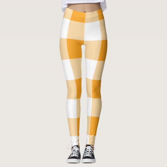 Leggings Motif En vichy jaune (Devant)