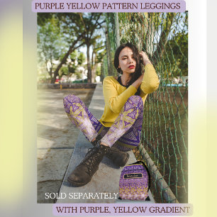 Leggings Motif étoile jaune violet