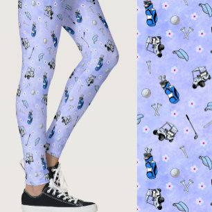 Leggings Motif fantaisiste bleu fille golf à motifs