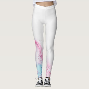 Leggings Motif fantaisiste de fleurs sauvages à l'aquarelle