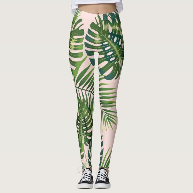 Leggings motif feuille (Devant)