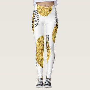 Leggings motif feuille