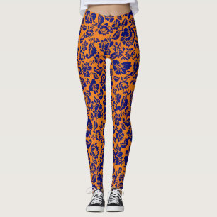 Leggings motif feuille.13.bw Orange BG