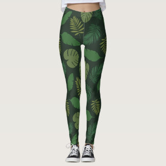 Leggings Motif Feuille tropical