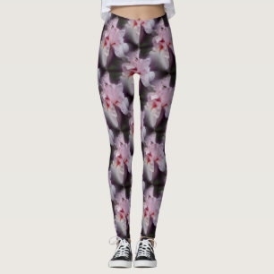 Leggings Motif Fleur Iris Pink