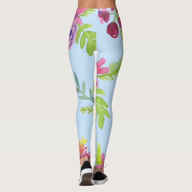 Leggings Motif Fleur sauvage aquarelle (Dos)