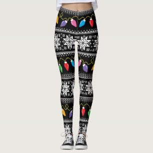 Leggings Motif flocons de neige éclairages de Noël Sweater 