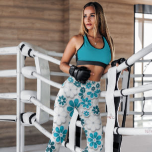 Leggings Motif Floral bleu Super des années 60   Légendes