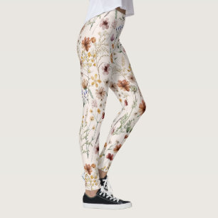 Leggings Motif floral bohème aquarelle