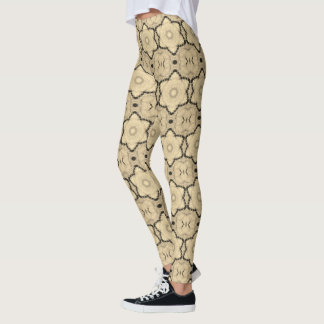 Leggings Motif floral dans les tons Sepia