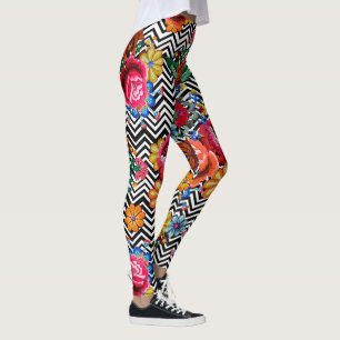 Leggings Motif floral japonais