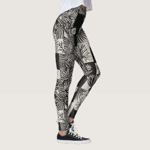 Leggings Motif floral monochrome tropical audacieux