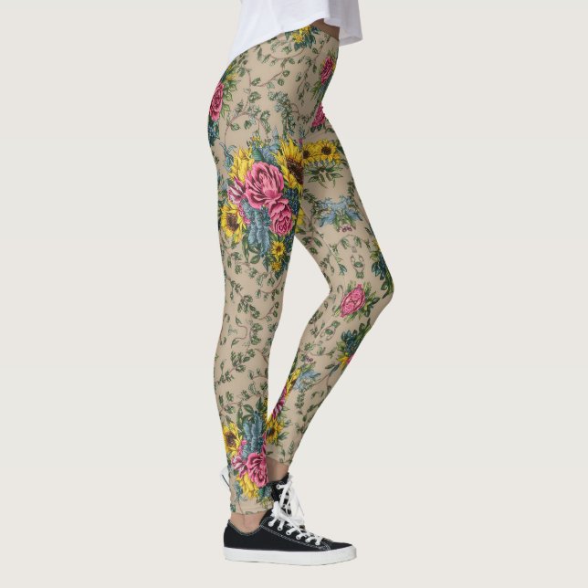 Leggings Motif floral multicolore chic (Droite)