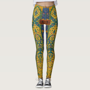 Leggings Motif floral persan décoratif complexe