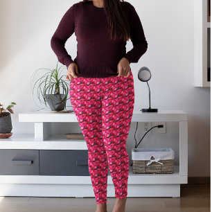 Leggings Motif floral rose Poinsettia