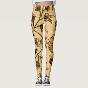 Leggings Motif floral traditionnel turc fait à la main rétr