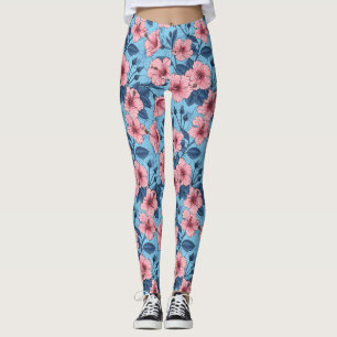 Leggings Motif floral tropical d'Hibiscus