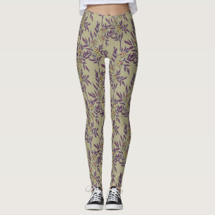 Leggings Motif floral vibrant avec des marguerites jaunes