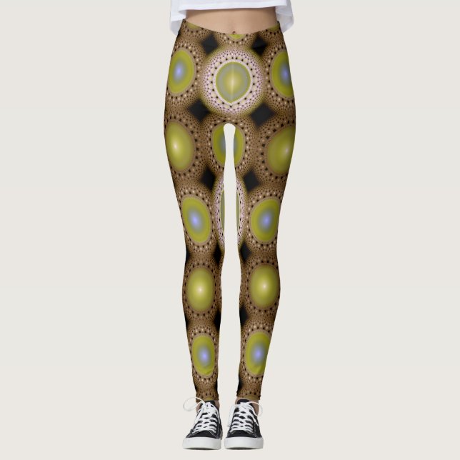 Leggings Motif fractal de Noël (Devant)