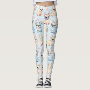 Leggings Motif français mignon Bulldog Pastel